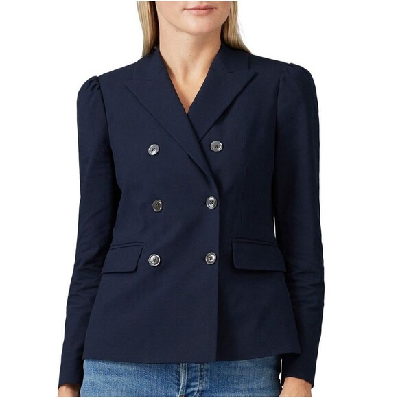 Rebecca Taylor Midnight Navy Double-Breasted Blazer 4 - Picture 1 of 7